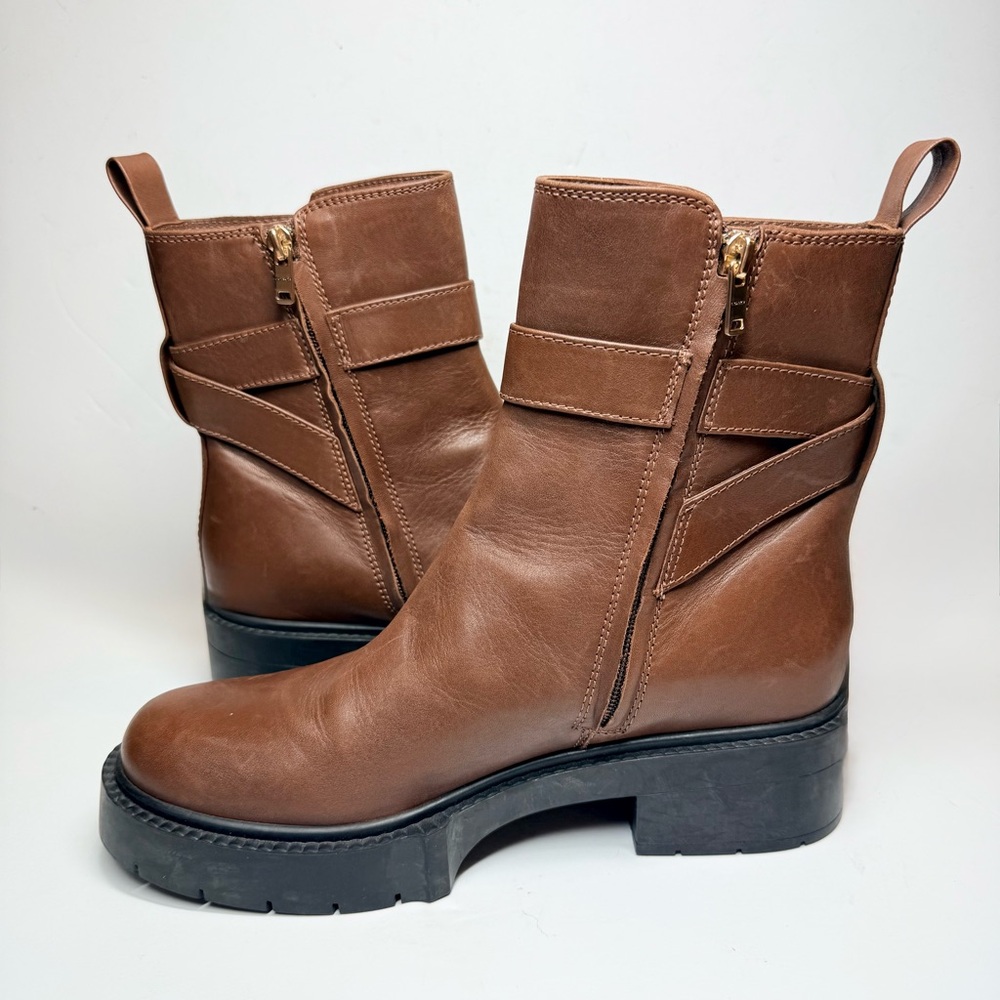 Coach Brown Leather Ankle Boots Women’s Size 9 - Picture 5 of 10